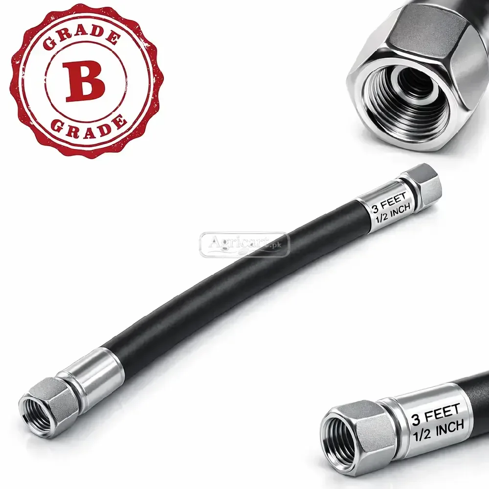 Hydraulic Hose Pipe 3 Feet 1/2 Inch B Grade