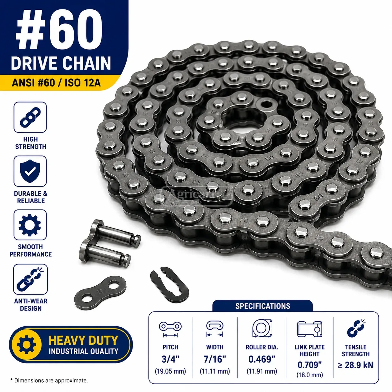 Single Strand Drive Chain #60 (12A)