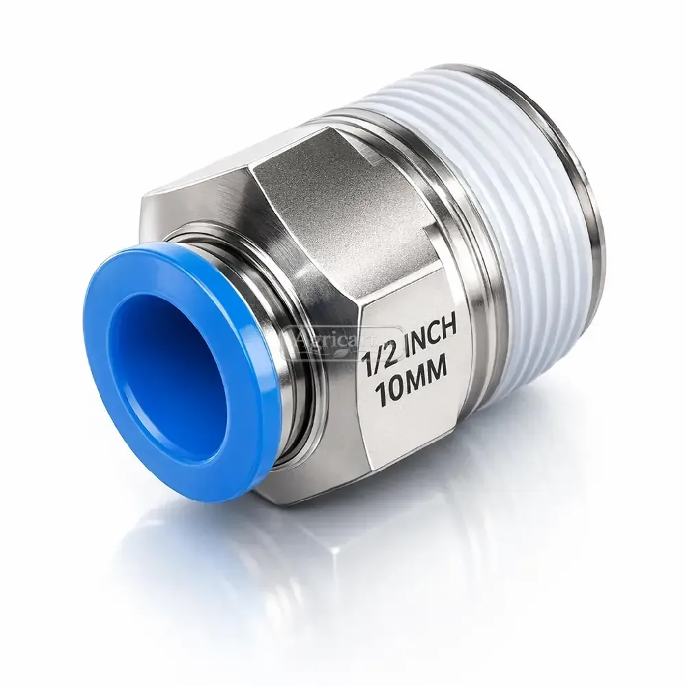 Pneumatic Pipe Connector Wide 1/2 Pipe Size 10Mm