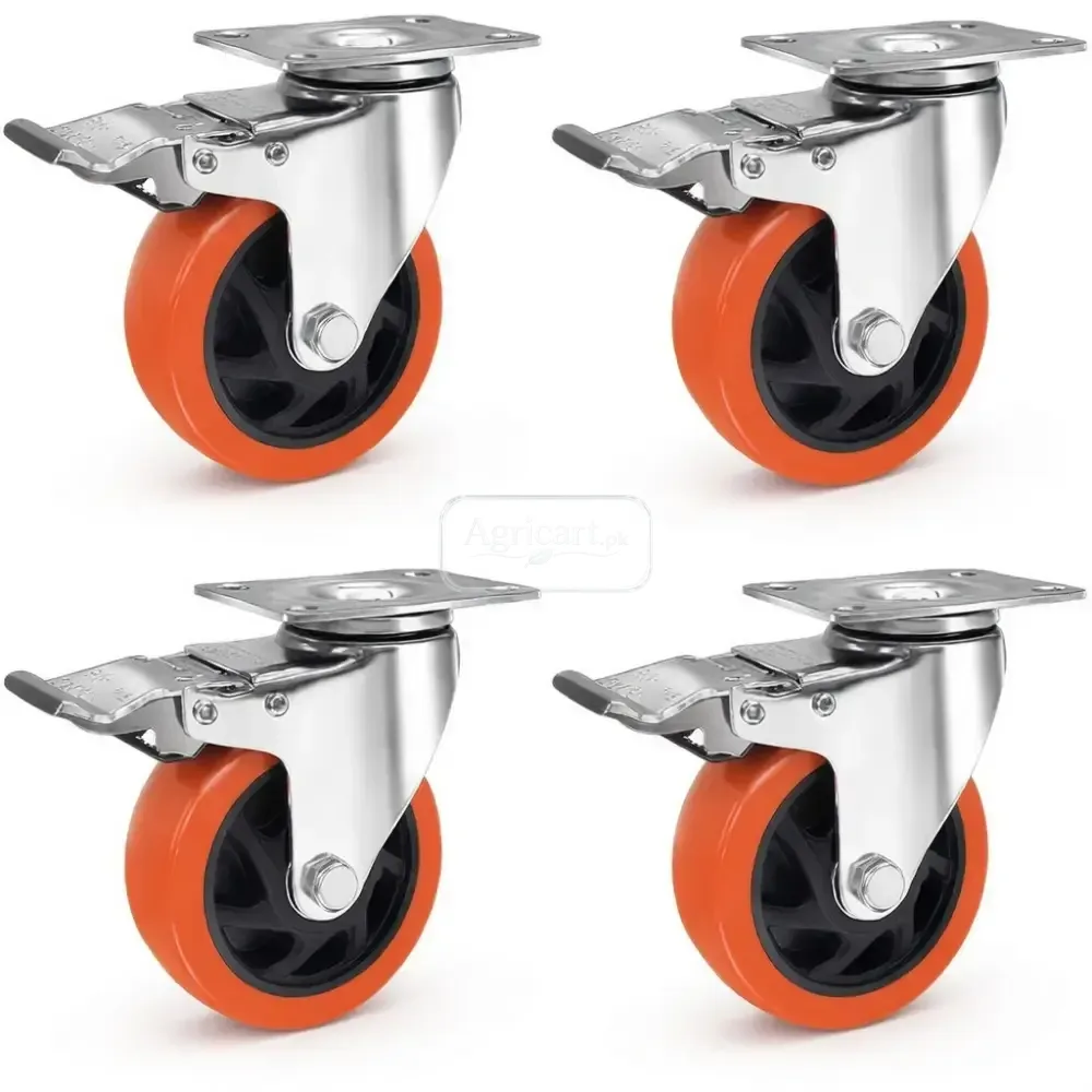 China Polyurethane Caster Wheels Set 4 Inch