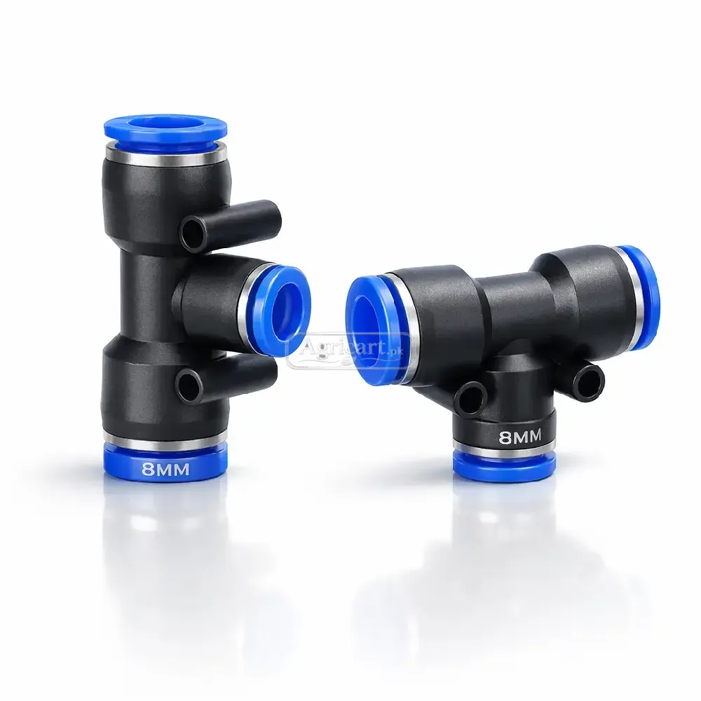 Pneumatic Pipe Connector T 8Mm