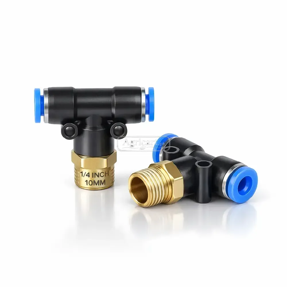 Pneumatic Tee Wide 1/4 Pipe 10Mm