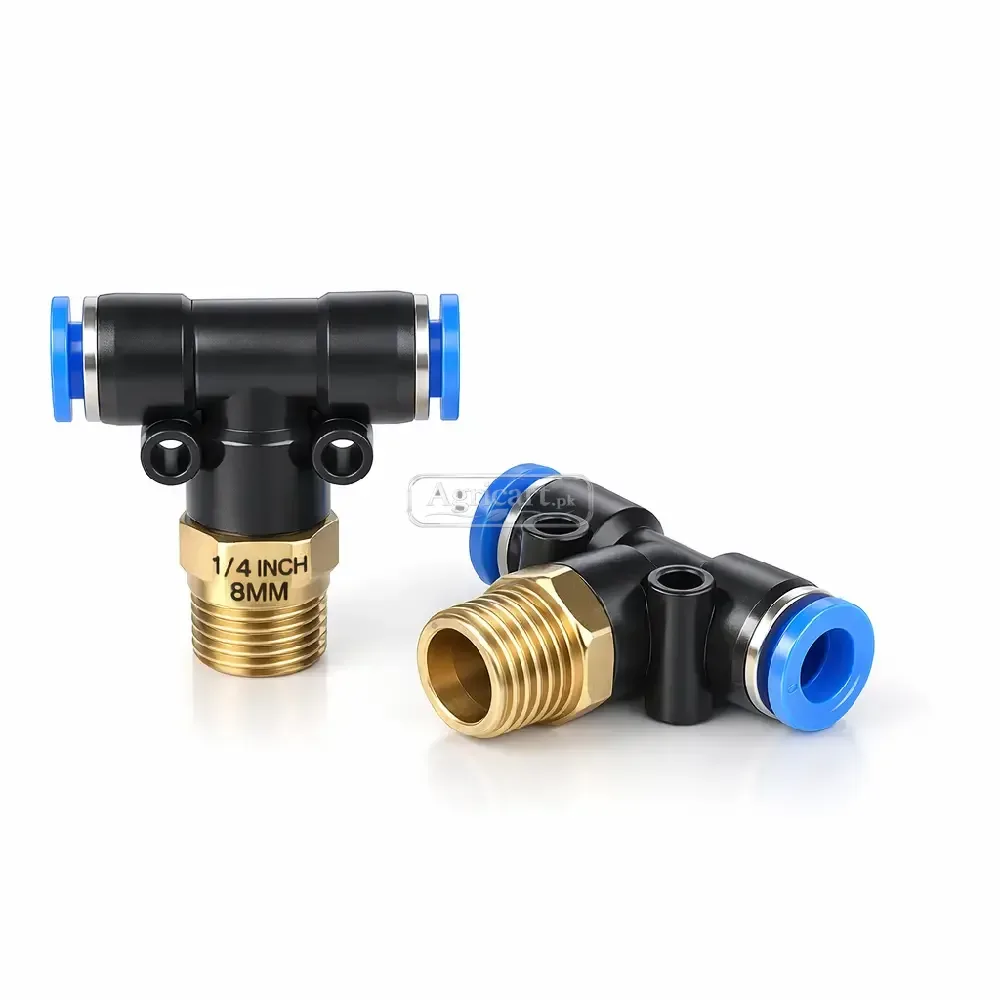 Pneumatic Tee Wide 1/4 Pipe 8Mm