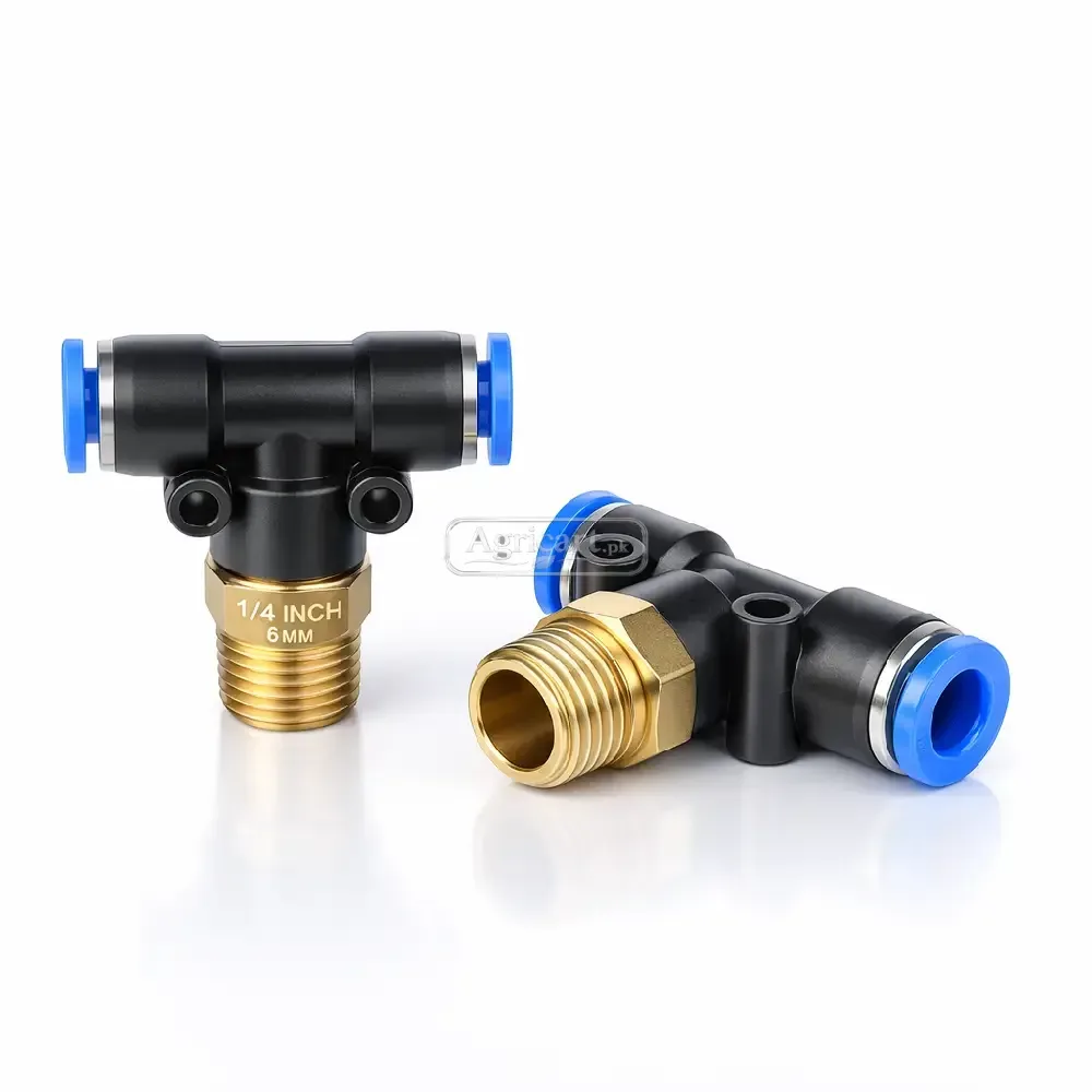 Pneumatic Tee Wide 1/4 Pipe 6Mm