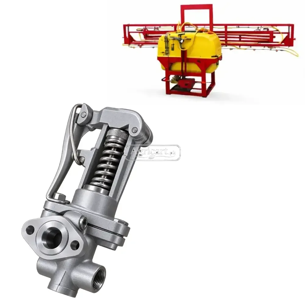 Boom Sprayer Spring Loaded Pressure Safety Valve Silver
