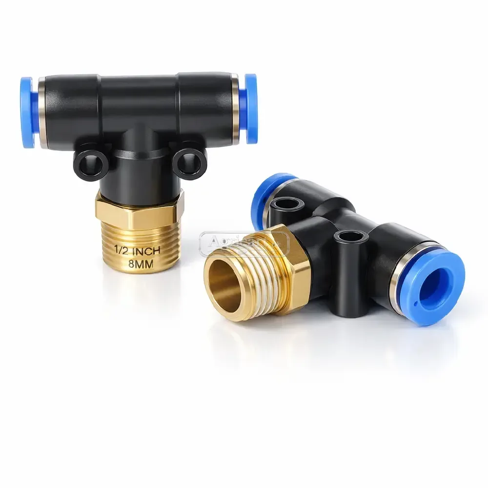 Pneumatic Tee Wide 1/2 Pipe 8Mm