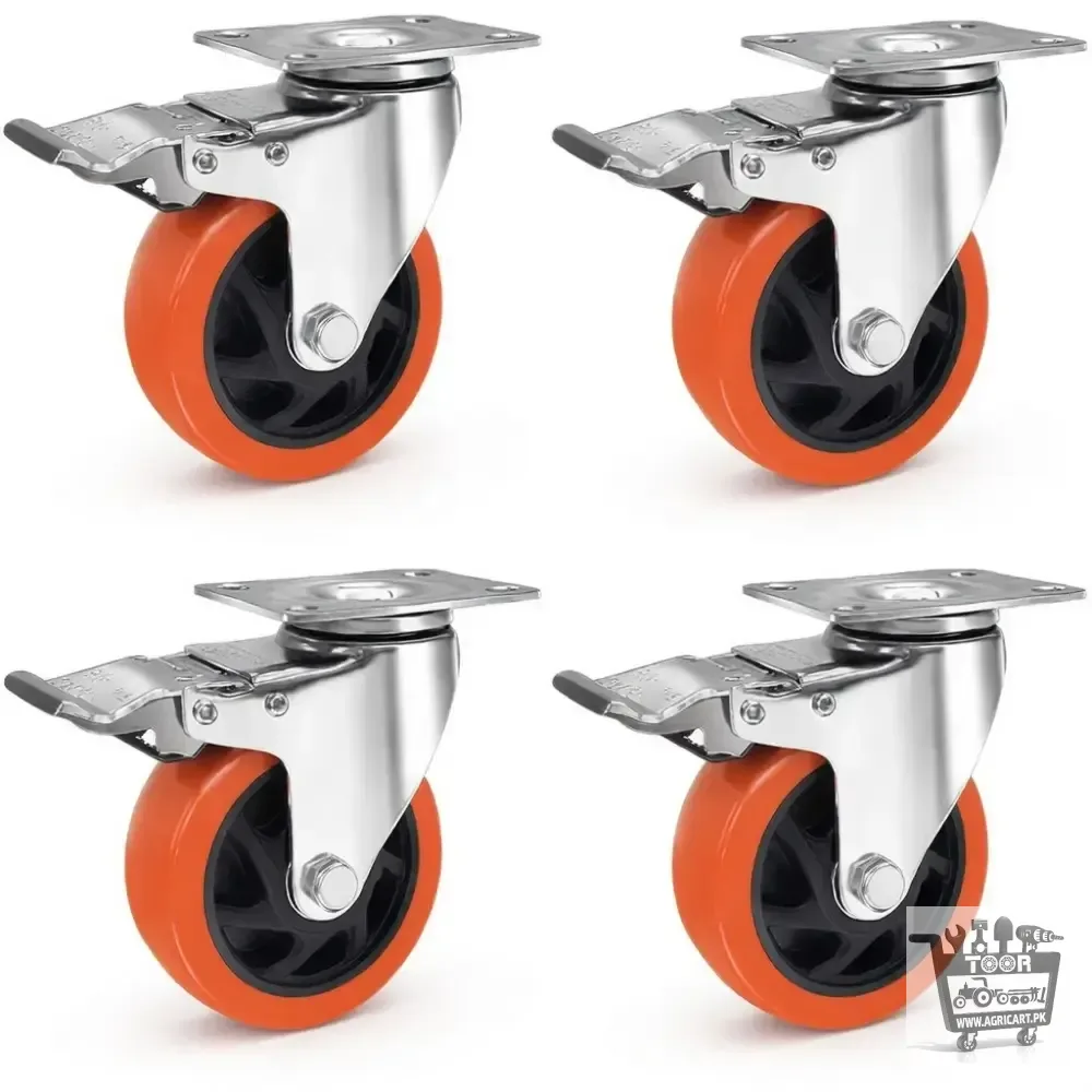 China Polyurethane Caster Wheels Set 4 Inch
