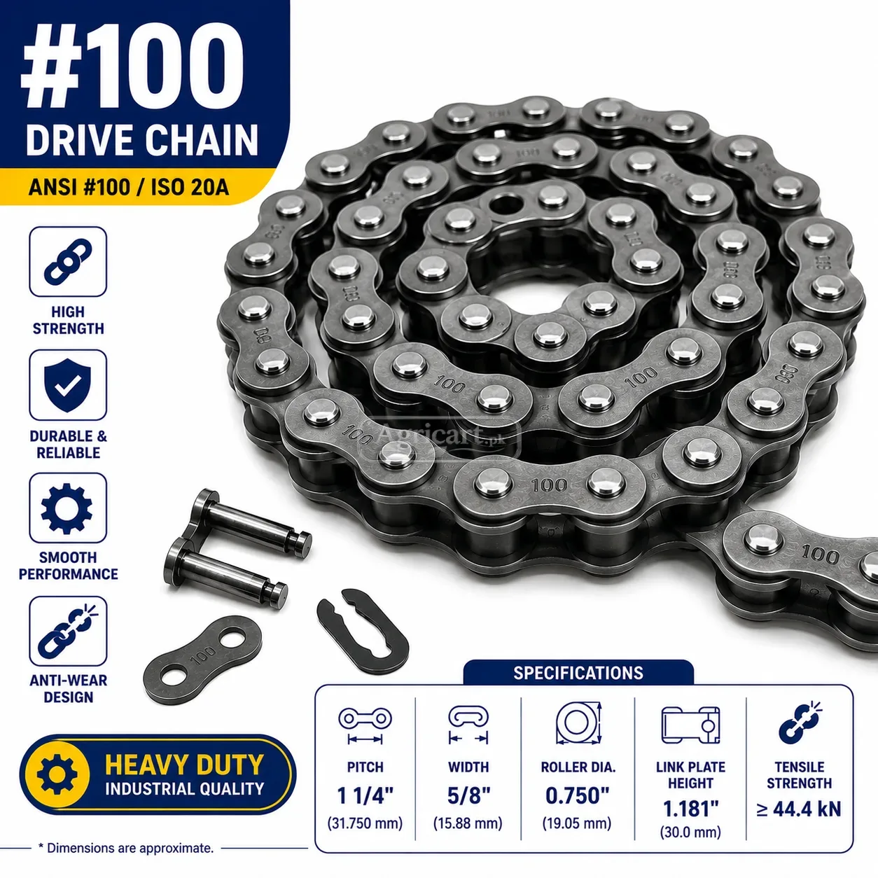 Single Strand Drive Chain #100 (20A)