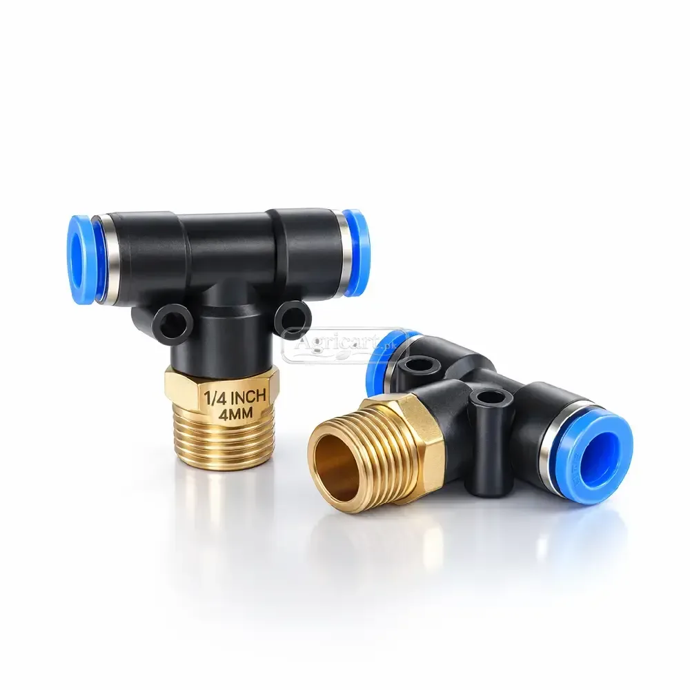 Pneumatic Tee Wide 1/4 Pipe 4Mm