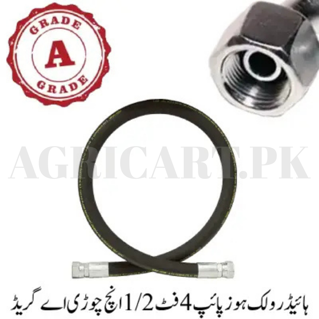 MADE IN BRAZIEL (22) Hydraulic Hose Pipe 4 Ft 1/2 Inch Thread A Grade - Image 1