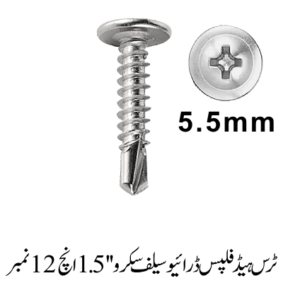 Truss Head Phillips Drive Self screw 1.5'', 12 No.