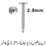 Truss Head Phillips Drive Self screw 1.5'', 4 No.