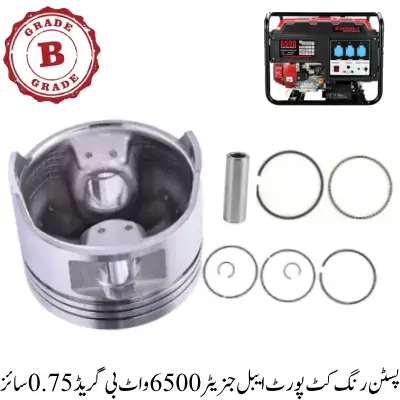 Piston Ring Kit Portable Generator 6500 Watt B Grade 0.75 Size